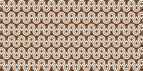 Seamless vintage-style teardrop loop pattern in brown tones, perfect for retro interiors, textiles, wallpapers, and graphic design projects.