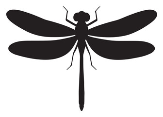 Dragonfly logo silhouette vector, Dragonfly logo icon vector design, simple black silhouette of a dragonfly, a black and white silhouette of a dragonfly vector style isolated on white background