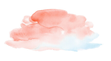 Fototapeta premium Coral Watercolor Brush Stroke – Hand-Painted Artistic Swash on White Isolated Background