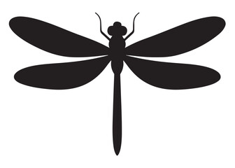 Dragonfly logo silhouette vector, Dragonfly logo icon vector design, simple black silhouette of a dragonfly, a black and white silhouette of a dragonfly vector style isolated on white background