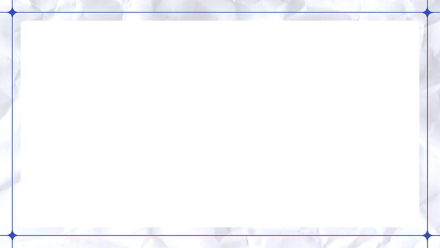 blue frame for any text with white crumpled paper textured 