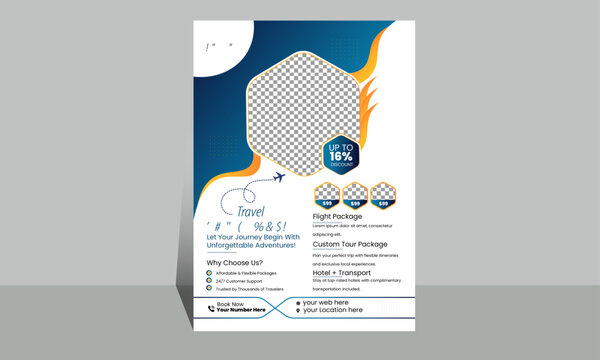 Modern Travel Poster or Flyer Template Set .Perfect for Travel, Vacation, Tour, Travel Agency Promotions, and Business Concepts.
