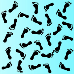 Cute footprints Pattern vector in illustration