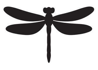 Dragonfly logo silhouette vector, Dragonfly logo icon vector design, simple black silhouette of a dragonfly, a black and white silhouette of a dragonfly vector style isolated on white background