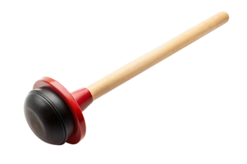 Plunger, red rubber cup isolated on Transparent Background