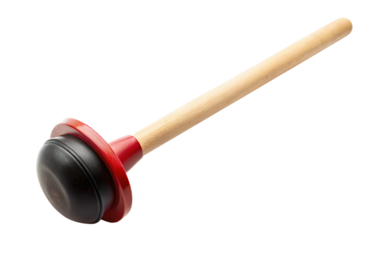 Plunger, red rubber cup isolated on Transparent Background