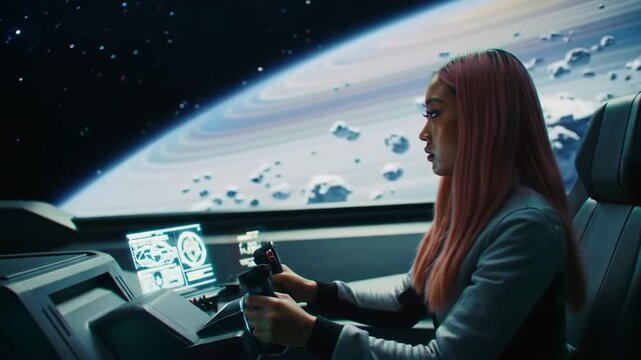 Futuristic Space Journey Scene