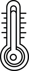 Vector icon of a thermometer showing temperature for hot and cold weather with Celsius and Fahrenheit scales 
