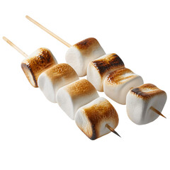 Toasted Marshmallows on Skewers, Sweet and Simple Dessert Delight, Transparent Background