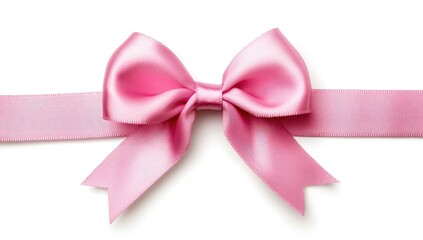  Pink Ribbon Bow on the white background