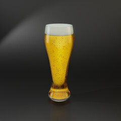 3d render glass of beer