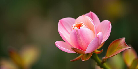 Fototapeta premium macro-style photograph of a single flower bud, showcasing a detailed and vibrant composition
