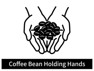 Coffee Bean Holding Hands Icon