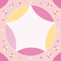 和風のかわいいフレームイラスト　ピンク