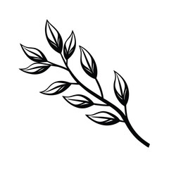 tree branch black vector silhouette