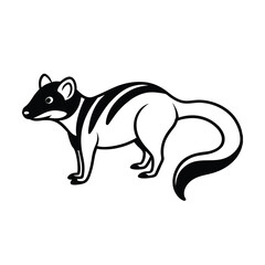 African civet profile line art vector