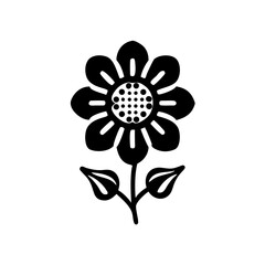 Elegant Floral Silhouette Art Blooming Flower Outline 