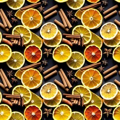 dried citrus slices and spices for tea