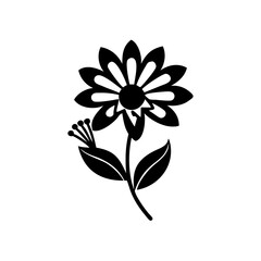 Simple Flower Silhouette – Minimalist Vector Illustration