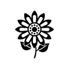 Simple Flower Silhouette – Minimalist Vector Illustration