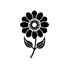 Simple Flower Silhouette – Minimalist Vector Illustration