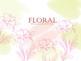 Elegant Pink Floral Watercolor Background Design for Wedding Invitations