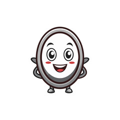 Obraz premium Flat and Minimal Mirror logo vector illustration isolated on white background