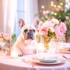 French Bulldog with beautiful concept