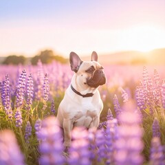French Bulldog with beautiful concept