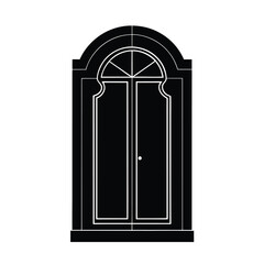 classic door design black vector silhouette