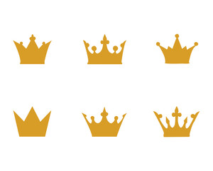 Crown simple icons collection vector