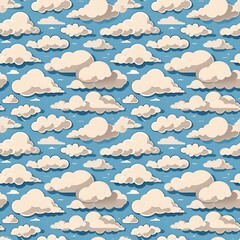 clouds in stylized cartoon forms