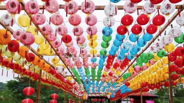 Festive Array: Colorful Lanterns Decoration for Celebration