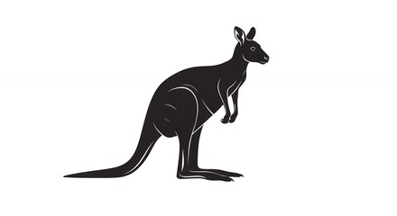 Obraz premium Black kangaroo silhouette design