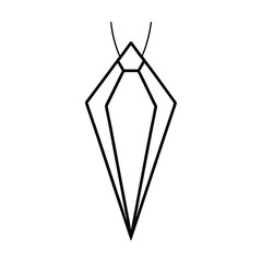 crystal pendant drawing line art vector