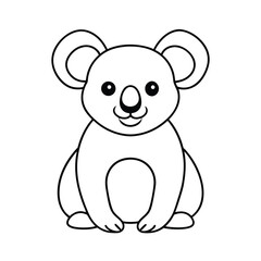 cute koala outline line drawing