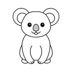 cute koala outline line drawing