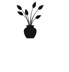 plant-in-vase-silhuette---vector-art-illustriton-w.eps