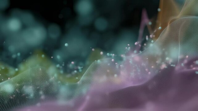 An abstract depiction of an ordinary differential equation ODE graph overlaying sensor data visualizations showcasing how neural networks model timedependent signals through smooth