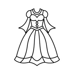 fairy tale princess costume line drawing vector