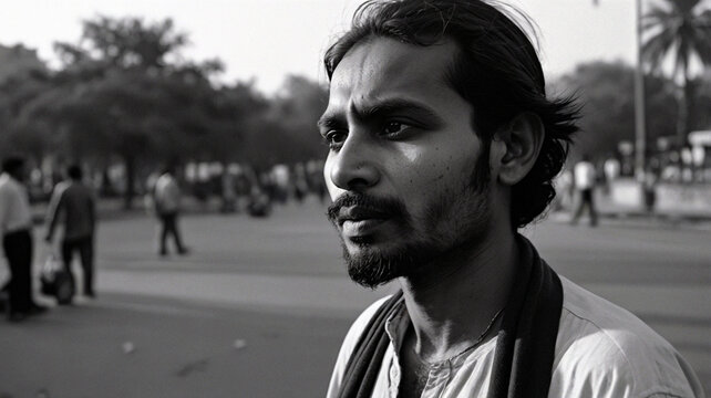 Portrait of a Poor Indian Middle-Class Man &mdash; Struggles of Uneducated Citizens in a Shifting Economy