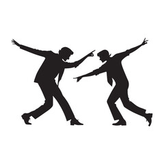 silhouettes of dancing people