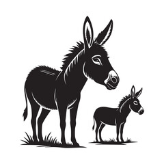 vector illustration of a donkey