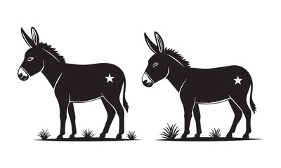 donkey silhouette vector