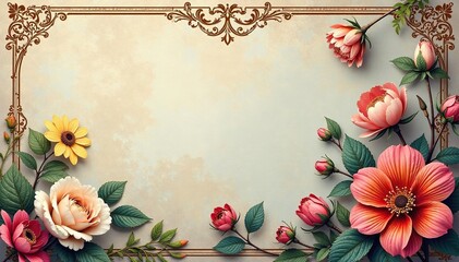 Intricate floral damask design on a subtle, antique-style background , intricate, texture, sophisticated