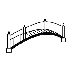 urban footbridge side view line art