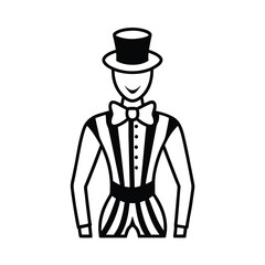vintage ringmaster costume line drawing vector  man with hat