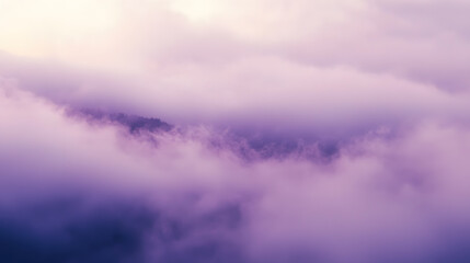 Fototapeta premium Ethereal mist flow lavender haze landscape nature scene dreamy environment aerial view mystical concept