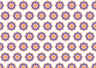 Seamless vector pattern featuring geometric floral shapes and symmetry, Decorative repeating background ideal for textile or home decor