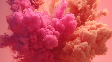 Fototapeta premium Vibrant Swirling Clouds of Pink and Coral Colors in an Ethereal Abstract Background Capturing Motion and Texture for Creative Visual Projects